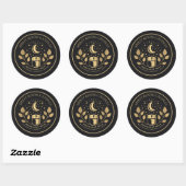 Black & Gold Witchy Apothecary Kaarsetiketten Ronde Sticker (Vel)