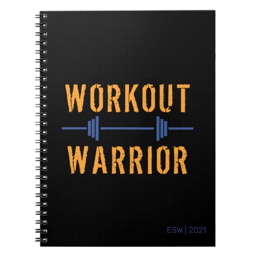 Black Gold Workout Warrior Fitness Journal Notitieboek (Voorkant)