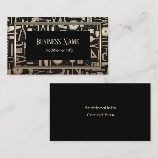 Black & Gold Workshop Tools Visitekaartje 3 (Voorkant / Achterkant)