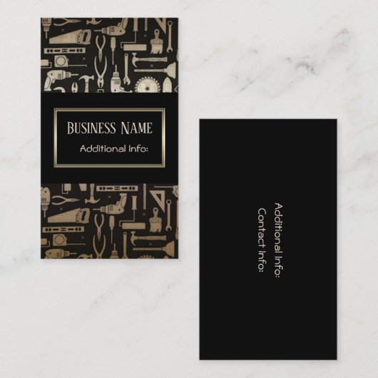 Black & Gold Workshop Tools Visitekaartje 4 (Voorkant / Achterkant)