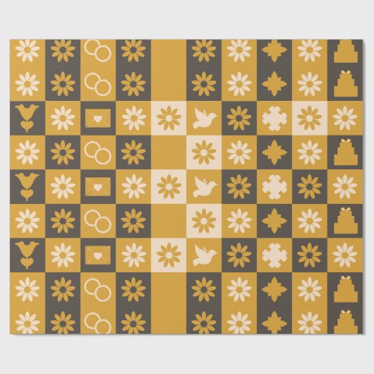 Black & Gold Wrapping paper Cadeaupapier (Vlak)