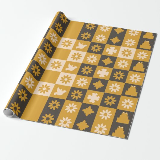 Black & Gold Wrapping paper Cadeaupapier (Uitgerold)