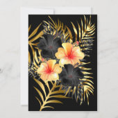 Black Gold yellow Hibiscus Tropical Florence Party Kaart (Achterkant)