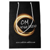 Black & Gold YOGA Studio Massage Therapy ZEN Sign Medium Cadeauzakje (Voorkant)