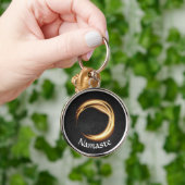 Black & Gold YOGA Studio Massage Therapy ZEN Sign Sleutelhanger (Hand)