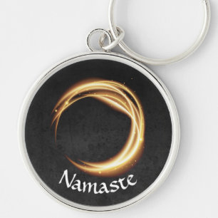 Black & Gold YOGA Studio Massage Therapy ZEN Sign Sleutelhanger