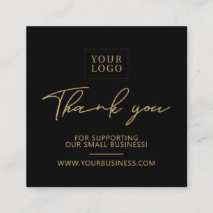 Black & Gold Zakelijke Logo Verpakking Bedankt Vierkante Visitekaartje