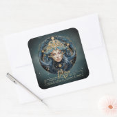 Black Gold Zodiac Sign Constellation Virgo Vierkante Sticker (Envelop)