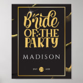 Black Golden Abstract Fabulous Fun Vrijgezellenfee Poster (Voorkant)