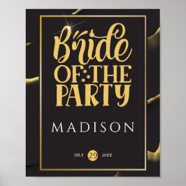 Black Golden Abstract Fabulous Fun Vrijgezellenfee Poster