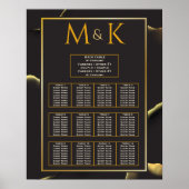 Black Golden Abstract Lovely Fab Wedding Poster (Voorkant)