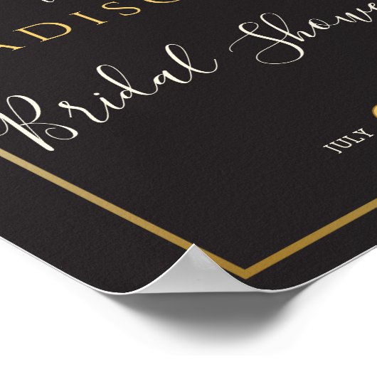 Black Golden Abstract Vrijgezellenfeest Poster (Hoek)