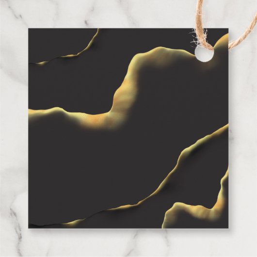 Black & Golden 💡 Abstracte inktolie Bedankjes Labels (Achterkant)