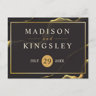 Black & Golden 💡 Abstracte inktolie Briefkaart