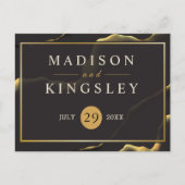 Black & Golden 💡 Abstracte inktolie Briefkaart (Voorkant)