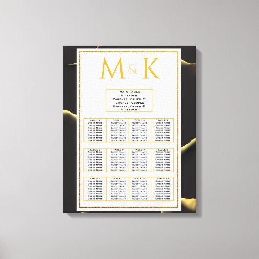 Black & Golden 💡 Abstracte inktolie Canvas Afdruk (Voorkant)