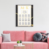 Black & Golden 💡 Abstracte inktolie Canvas Afdruk (Insitu (Woonkamer))