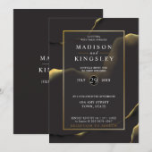 Black & Golden 💍 Abstracte inktolie Kaart (Voorkant / Achterkant)