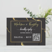 Black & Golden 💡 Abstracte inktolie Kaart (Staand voorkant)