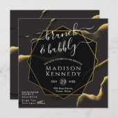 Black & Golden 💡 Abstracte inktolie Kaart (Voorkant / Achterkant)