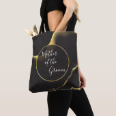 Black & Golden 💡 Abstracte inktolie Tote Bag (Dichtbij)