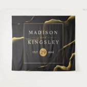 Black & Golden 💍 Abstracte inktolie Wandkleed (Voorkant (horizontaal))