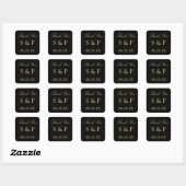 Black Golden Beige Wedding Favor Dank je Sticker (Vel)