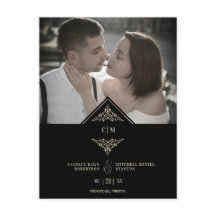 Black Golden Chic Lace Romantic Couple Wedding