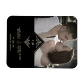 Black Golden Chic Lace Romantic Couple Wedding Magneet (Horizontaal)