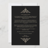 Black Golden Chic Lace Romantic Couple Wedding Save The Date (Achterkant)