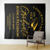 Black Golden Gefeliciteerd met ons Afstuderen fees Wandkleed (In Situ (horizontaal))