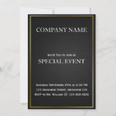 Black Golden Lijst Corporate Party Invitation Kaar Kaart (Voorkant)