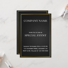 Black Golden Lijst Corporate Party Invitation Kaar Kaart
