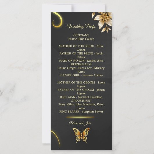 Black Golden vlinderprogramma (Achterkant)