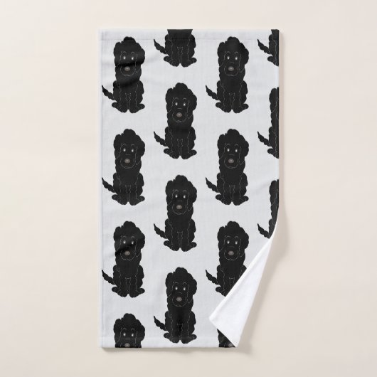 Black Goldendole Dog Design Bad Handdoek (Handdoek)