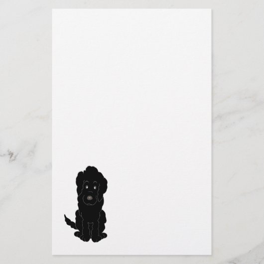 Black Goldendole Dog Design Briefpapier (Voorkant)