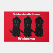 Black Goldendole Dog Design Doormat Deurmat (Voorkant)