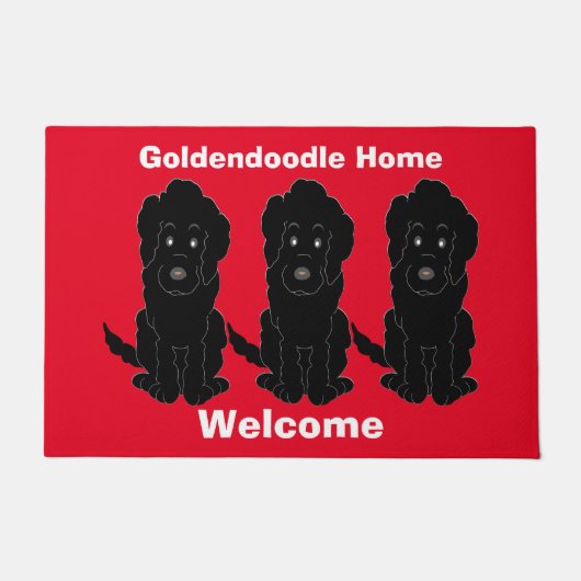 Black Goldendole Dog Design Doormat Deurmat (Voorkant)