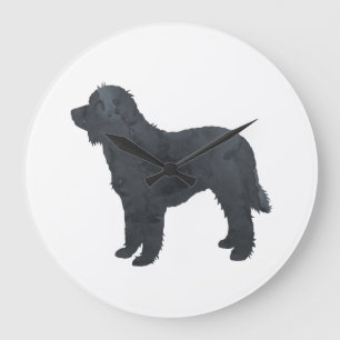 Black Goldendole/Labradoodle Artwork Grote Klok