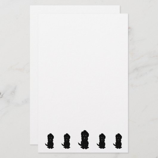 Black Goldendoodle Dog Design Briefpapier (Voorkant / Achterkant)