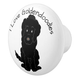 Black Goldendoodle Dog Design Keramische Knop