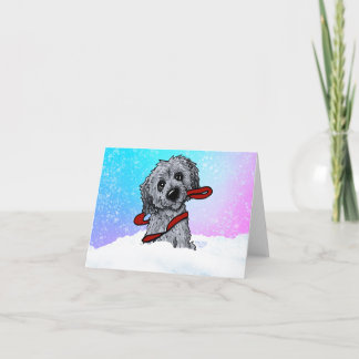 Black Goldendoodle DoodleMoji Kaart