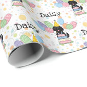 Black Goldendoodle Hond Verjaardag Cadeaupapier (Rol Hoek)