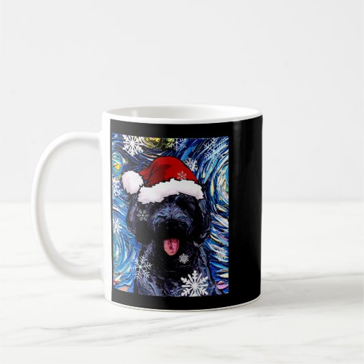 Black Goldendoodle Labradoodle Santa Dog Christmas Koffiemok (Links)