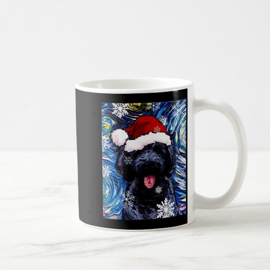 Black Goldendoodle Labradoodle Santa Dog Christmas Koffiemok (Rechts)