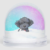 Black Goldendoodle Puppy  Sneeuwbol (Achterkant)