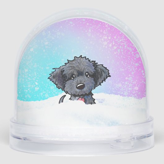 Black Goldendoodle Puppy  Sneeuwbol (Achterkant)