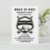 Black Golf Theme Birthday Party nodigt uit (Staand voorkant)