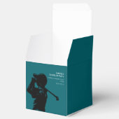 Black golfer Golfing Trip Bachelor Party minimaal Bedankdoosjes (Geopend)