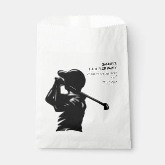 Black golfer Golfing Trip Bachelor Party minimaal Bedankzakje (Voorkant)